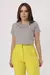 T-shirt com bordado - Cinza Mescla