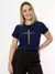 T-SHIRT JESUS CRISTO CRUZ DOURADO - AZUL MARINHO
