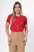 T-shirt com aplicação em pérolas - Vermelho Rubi