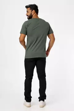 T-shirt masculina estampado - Verde Militar - Eliane Store