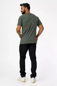 T-shirt masculina estampado - Verde Militar - loja online