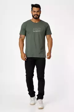 T-shirt masculina estampado - Verde Militar - Eliane Store