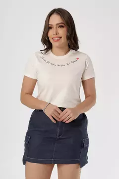 T-shirt com bordado - Off