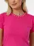 T-shirt com aplicação em pérolas - Rosa - comprar online