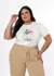 T-shirt Plus Size estampado - Off
