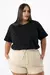 T-shirt Plus Size lisa sem estampa - Preto