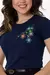 T-shirt com bordado - Azul Marinho - comprar online