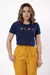 T-shirt com bordado - Azul Marinho