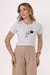 T-shirt estampado com aplicação - Branco