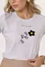 T-shirt estampado com aplicação - Branco - comprar online