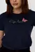 T-shirt com bordado - Azul Marinho - comprar online