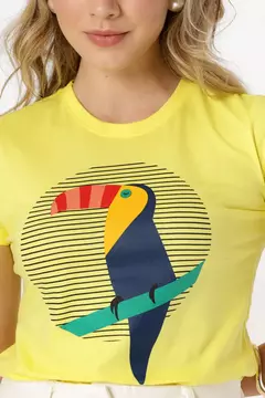 T-shirt com estampado - Amarelo Limão - comprar online