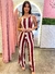 Conjunto Cropped e Calça Branco com Marsala - comprar online
