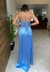 Vestido de Festa Aline Alcinha Zibeline Detalhe Cintura Azul na internet