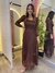 Vestido de Festa Decote Quadrado Marrom - comprar online