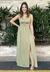 Vestido de Festa Detalhe Cintura Maily Verde Oliva - comprar online