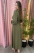 Vestido Longo Linho Premium Sabrina Verde Oliva na internet