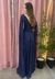 Vestido de Festa Tule Manga Deyse Sem Brilho Azul Marinho na internet