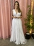 Vestido de Festa Branco Giovanna Tule Brilho Decote V - comprar online