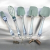 SET DE UTENSILIOS DE ACRILICO CON SILICONA CELESTE