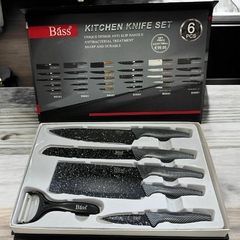 SET DE CUCHILLOS X6 LINEA LUJO BASS GRIS en internet