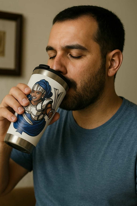 Copo Térmico Pai Ogum com Tampa e Abridor - comprar online