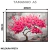 Quadro Decorativo Personalizado - Pintura Árvore da Vida com Folhas Rosas - Damuvia - Quadros Decorativos com Moldura Filete