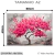 Quadro Decorativo Personalizado - Pintura Árvore da Vida com Folhas Rosas