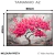 Quadro Decorativo Personalizado - Pintura Árvore da Vida com Folhas Rosas