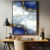 Imagem do Quadro Decorativo - Arte Abstrata em Tons de Azul e Dourado