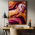 Imagem do Quadro Decorativo - Arte Abstrata em Tons de Roxo e Dourado
