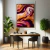 Quadro Decorativo - Arte Abstrata em Tons de Roxo e Dourado