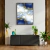 Quadro Decorativo - Arte Abstrata em Tons de Azul e Dourado - Damuvia - Quadros Decorativos com Moldura Filete