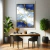 Quadro Decorativo - Arte Abstrata em Tons de Azul e Dourado