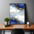 Quadro Decorativo - Arte Abstrata em Tons de Azul e Dourado - comprar online