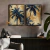 Kit 2 Quadros Decorativos - Pintura Paraíso das Palmeiras - Damuvia - Quadros Decorativos com Moldura Filete