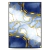 Quadro Decorativo - Arte Abstrata em Tons de Azul e Dourado