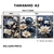 Kit 3 Quadros Decorativos - Flores Douradas & Azuis