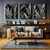 Imagem do Kit 3 Quadros Decorativos - Folhagem Tropical Monocromática