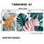 Kit 3 Quadros Decorativos - Explosão Tropical de Cores - Damuvia - Quadros Decorativos com Moldura Filete