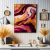 Quadro Decorativo - Arte Abstrata em Tons de Roxo e Dourado