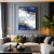 Quadro Decorativo - Arte Abstrata em Tons de Azul e Dourado - Damuvia - Quadros Decorativos com Moldura Filete