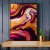 Imagem do Quadro Decorativo - Arte Abstrata em Tons de Roxo e Dourado