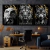 Kit 3 Quadros Decorativos - Foco Disciplina e Execução (Gold Marble) - loja online