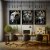 Kit 3 Quadros Decorativos - Foco Disciplina e Execução (Gold Marble) - Damuvia - Quadros Decorativos com Moldura Filete