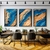 Kit 3 Quadros Decorativos - Ondas de Ouro e Azul - loja online