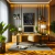 Quadro Decorativo - Elegância Dourada sobre Sombras - loja online
