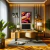 Quadro Decorativo - Arte Abstrata em Tons de Roxo e Dourado - comprar online