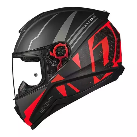 CAPACETE NORISK RAZOR FULL PRETO/VERMELHO FOSCO
