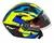 Capacete FW3 X Open Fox amarelo e azul - Central Moto Peças